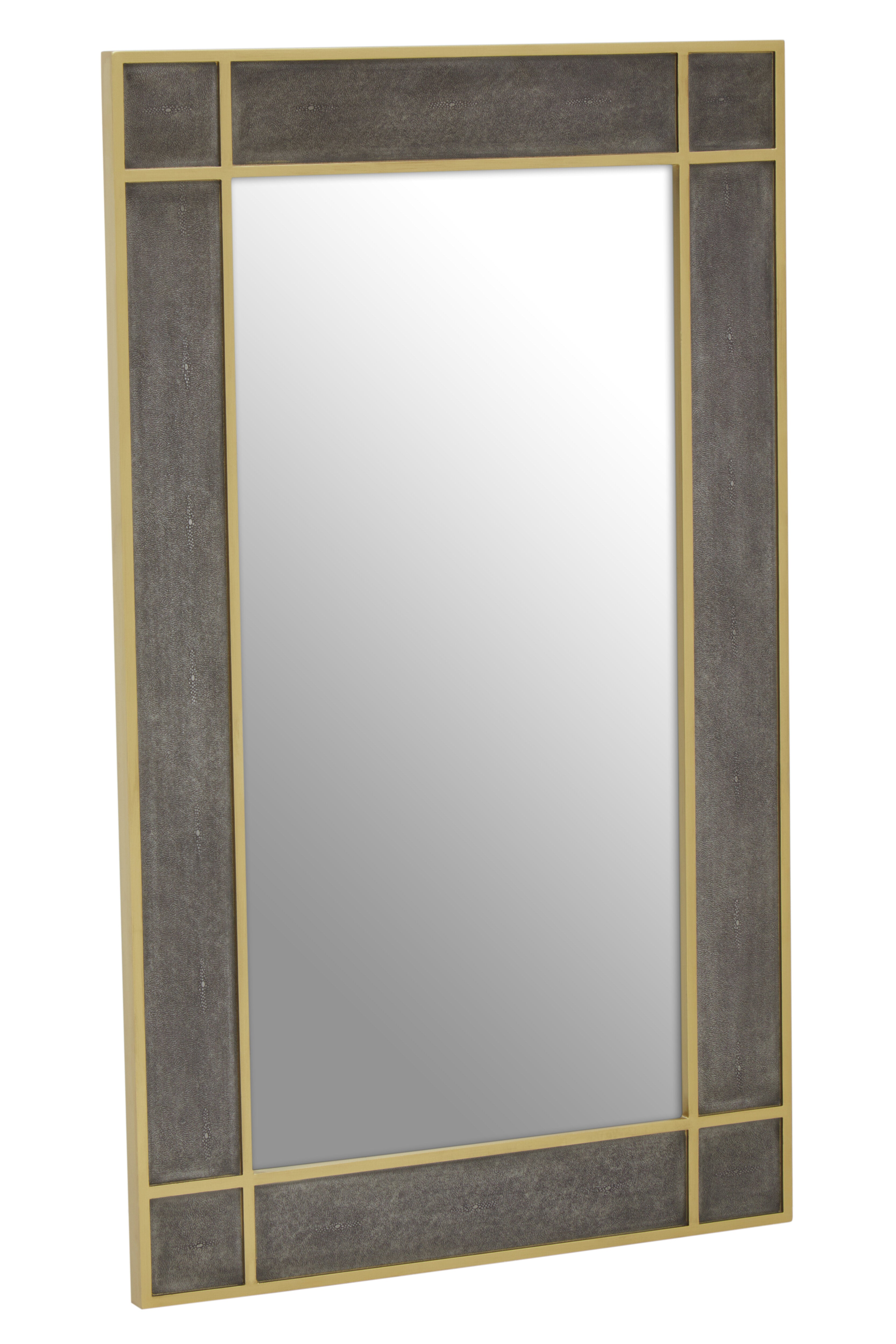 Torcino Grey Faux Shagreen Wall Mirror